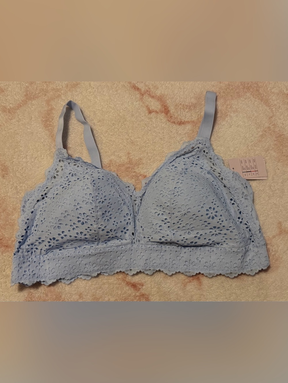 Auden Light Blue Lace Bralette with Eyelet Detail